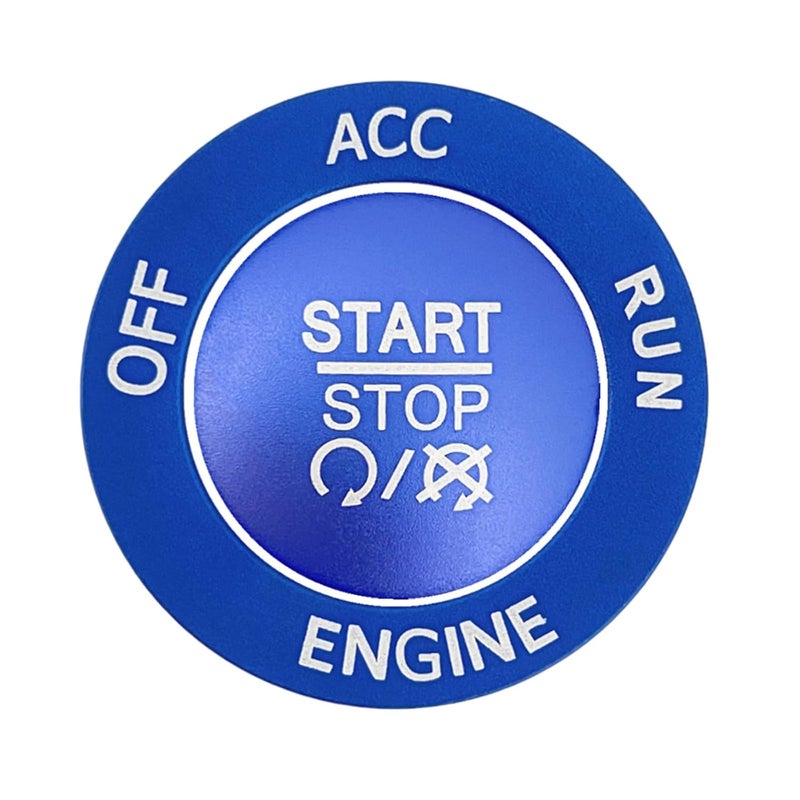 ALETAI Push Start Stop Button Cover Trim for 2015-2021 Dodge Challenger Dodge RAM 1500 Dodge Charger, Aluminum Alloy, Blue - Image 1